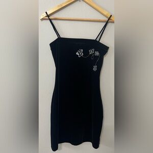 🖤 Vintage Charlotte Russe Velvet Mini Dress | Y2K Butterfly | Size M